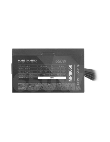 Fuente de alimentación 650W Mars Gaming MPIII650