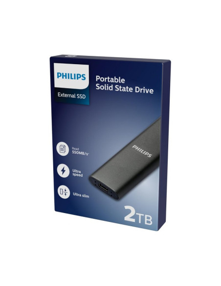 Disco duro externo Philips Portable 2TB SSD USB Tipo C M.2