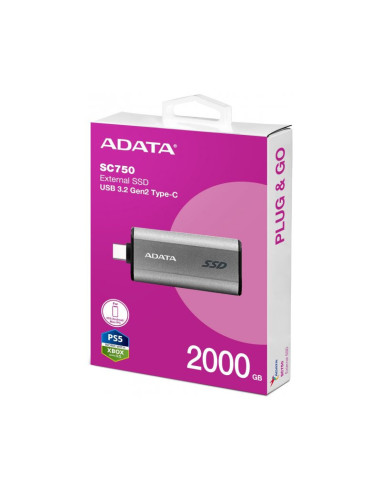 Disco duro externo Adata SC750 2TB SSD USB 3.2 (Gen 2)