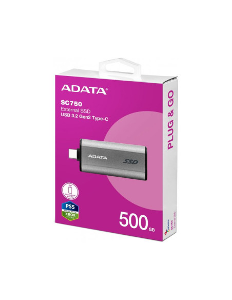 Disco duro externo Adata SC750 500GB SSD USB 3.2 (Gen 2)