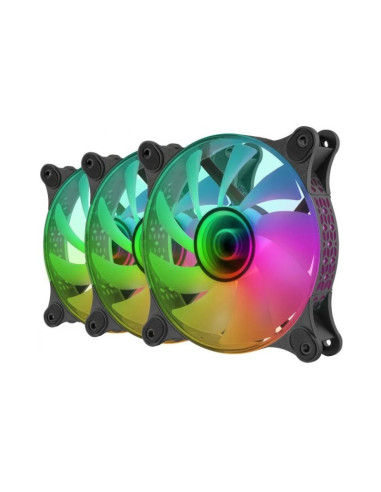 Pack de 3 ventiladores Mars Gaming MF-3DKIT con mando 120mm
