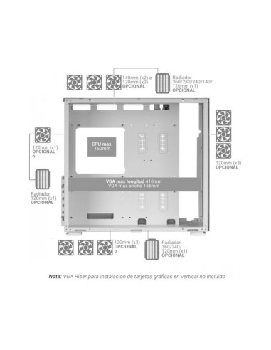 Mars Gaming MC-NOVA2 Blanca E-ATX Caja para PC