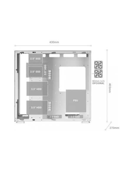 Mars Gaming MC-NOVA2 Blanca E-ATX Caja para PC