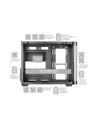 Caja para PC Mars Gaming MC-FUSION Blanca ATX
