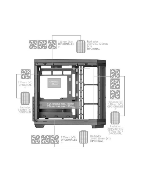 Caja para PC Mars Gaming MC3T Core Blanca ATX