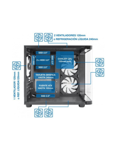 Caja para PC CoolBox GM100 Vision Micro-ATX