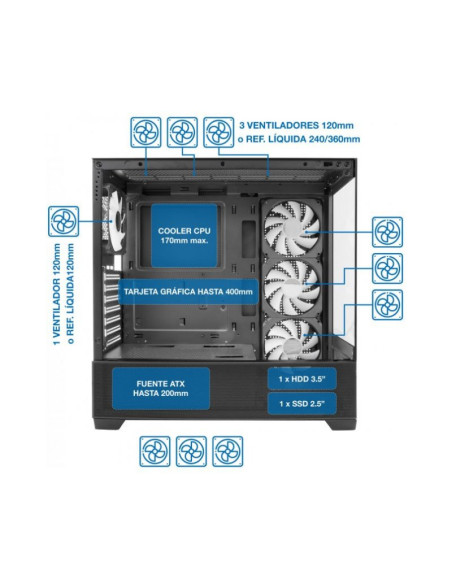 Caja para PC CoolBox GA250 Vision ATX