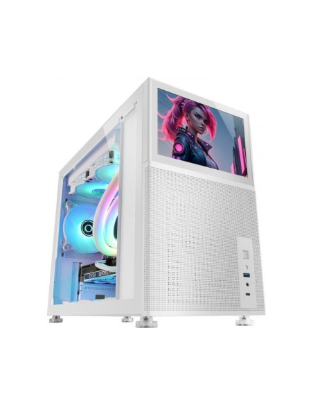 Caja para PC Mars Gaming MC-LCD Blanca Micro-ATX