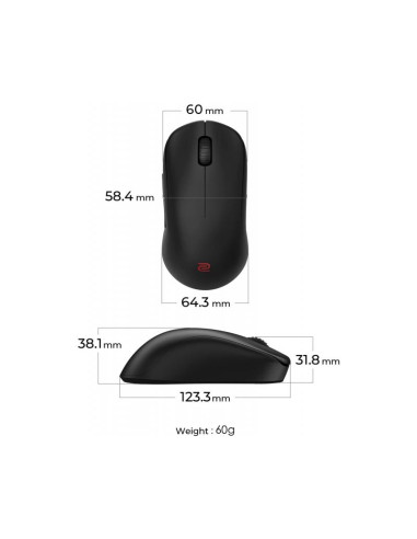 Zowie U2-DW Ratón Inalámbrico 3200 DPI