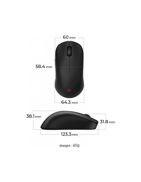 Zowie U2-DW Ratón Inalámbrico 3200 DPI