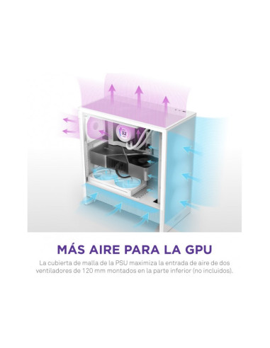 NZXT H5 Flow RGB (2024) Blanca E-ATX Caja para PC