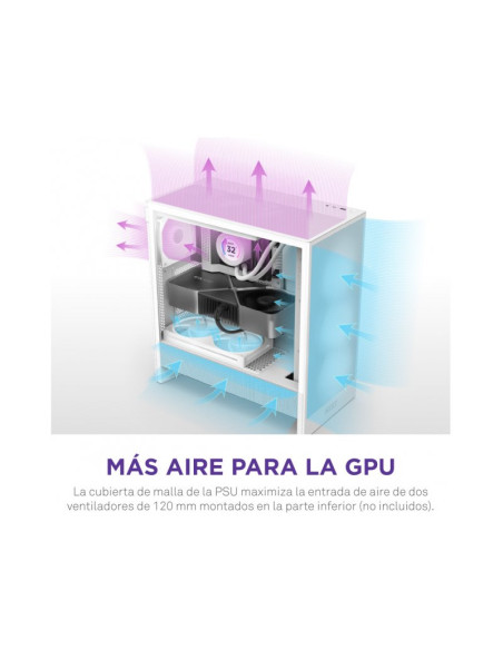 NZXT H5 Flow RGB (2024) Blanca E-ATX Caja para PC