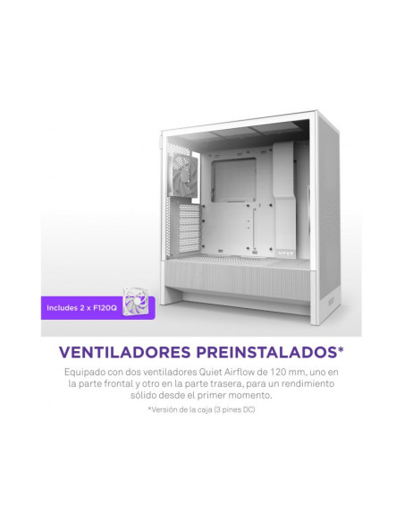 NZXT H5 Flow (2024) Blanca e-ATX Caja para PC