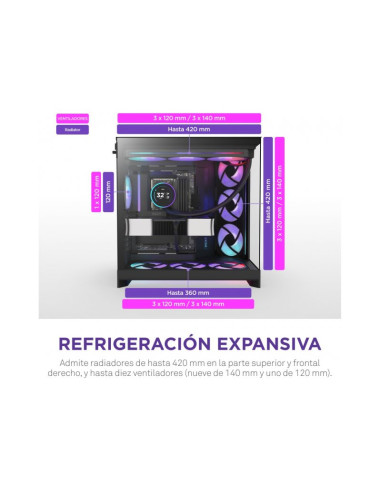 NZXT H9 Flow RGB (2025) E-ATX Caja para PC
