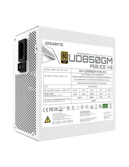 Gigabyte UD850GM PG5 ICE V2 ATX 3.1 (PCIe 5.1) Fuente de alimentación 850W