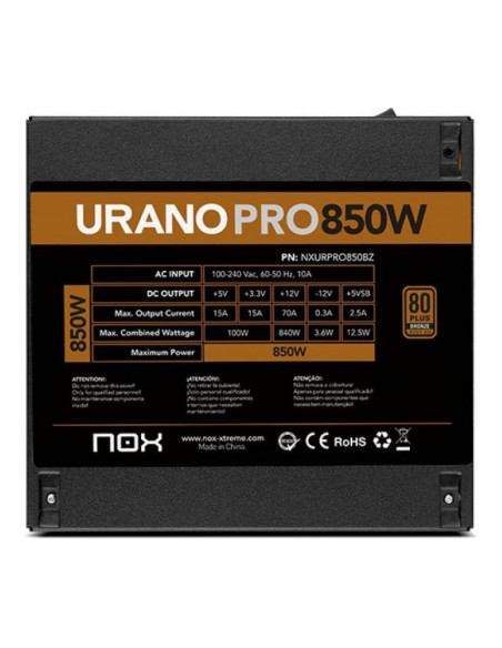 NOX Urano Pro 850W Fuente de alimentación 850W