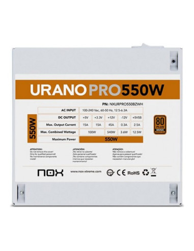 NOX Urano Pro 550W Blanca Fuente de alimentación 550W