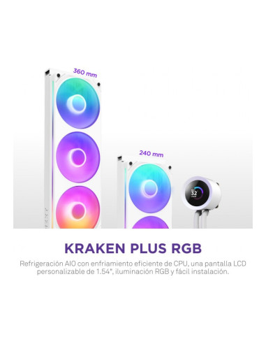 NZXT Kraken Plus 240 RGB Blanca 240mm Refrigeración líquida PC