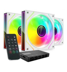 Mars Gaming MF3DPROKIT aRGB Blanco 120mm Pack de 3 ventiladores PC