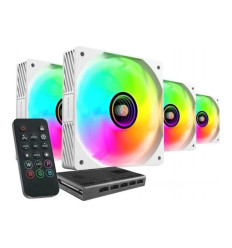 Mars Gaming MFSI4KIT aRGB Blanco 120mm Pack de 4 ventiladores PC