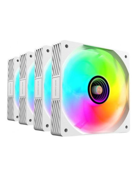 Mars Gaming MFSI4KIT aRGB Blanco 120mm Pack de 4 ventiladores PC