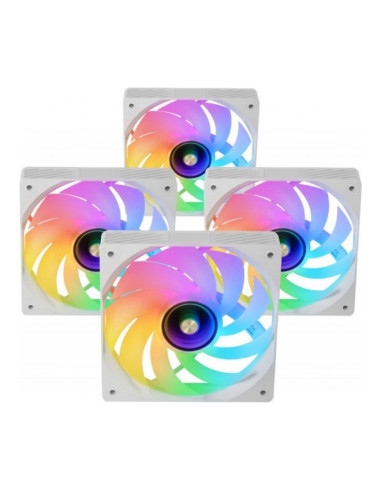 Mars Gaming MFSI4KIT aRGB Blanco 120mm Pack de 4 ventiladores PC