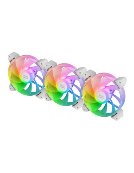 Mars Gaming MF-3AR Reversed aRGB Blanco 120mm Pack de 3 ventiladores PC