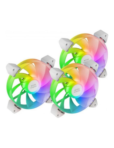 Mars Gaming MF-3AR Reversed aRGB Blanco 120mm Pack de 3 ventiladores PC