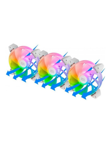 Mars Gaming MF-3AR Reversed aRGB Blanco 120mm Pack de 3 ventiladores PC