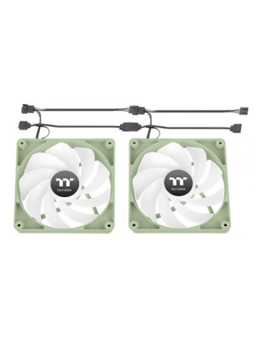 Thermaltake CT120 Reverse aRGB Matcha Green 120mm Pack de 2 ventiladores PC