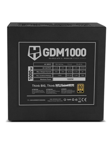 NOX Hummer GDM1000 ATX 3.1 (PCIe 5.1) Fuente de alimentacion 1000W
