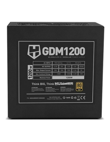 NOX Hummer GDM1200 ATX 3.1 (PCIe 5.1) Fuente de alimentacion 1200W