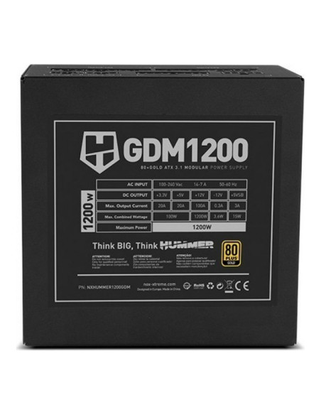 NOX Hummer GDM1200 ATX 3.1 (PCIe 5.1) Fuente de alimentacion 1200W