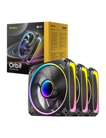Antec Orbit 120 aRGB 120mm Pack de 3 Ventiladores PC