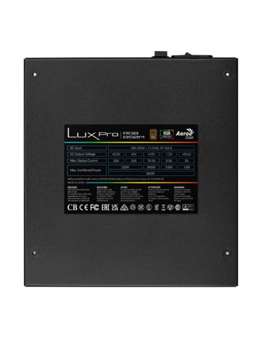 Aerocool LUXPRO RGB850M Fuente de alimentacion 850W