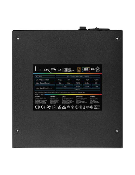 Aerocool LUXPRO RGB850M Fuente de alimentacion 850W