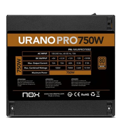 NOX Urano Pro 750W Fuente de alimentación 750W