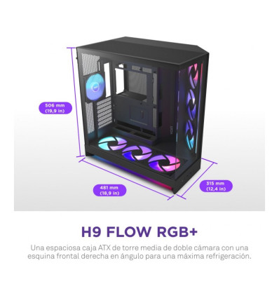 NZXT H9 Flow RGB+ (2025) ATX Caja para PC