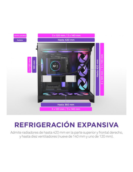 NZXT H9 Flow RGB+ (2025) ATX Caja para PC