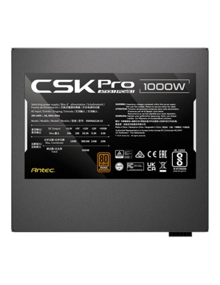Antec CSK1000 DC ATX 3.1 (PCIe 5.1) Fuente de alimentación 1000W