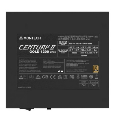 Montech Century II 1200W ATX 3.1 (PCIe 5.1) Fuente de alimentación 1200W