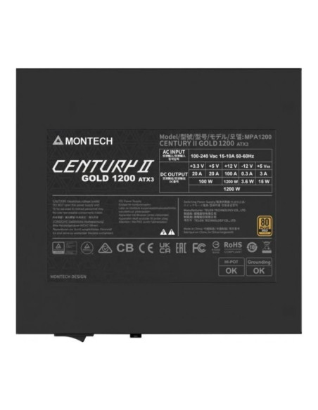 Montech Century II 1200W ATX 3.1 (PCIe 5.1) Fuente de alimentación 1200W