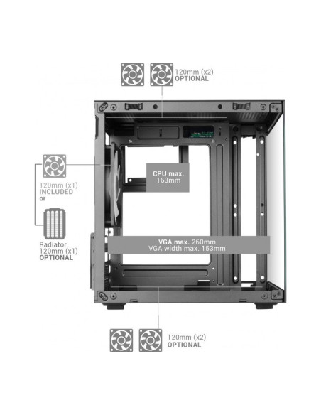Mars Gaming MC-CUBE Black Micro-ATX Caja para PC