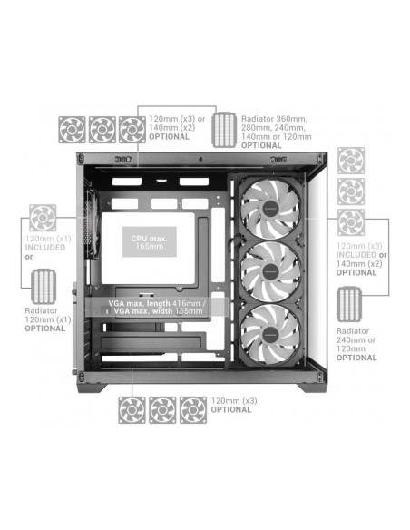 Mars Gaming MCV5 ARGB Blanca ATX Caja para PC