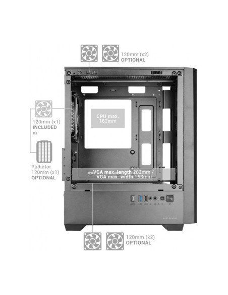 Mars Gaming MC-VECTOR ARGB Blanca Micro-ATX Caja para PC