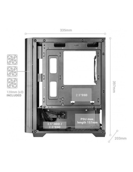 Mars Gaming MC-VECTOR ARGB Blanca Micro-ATX Caja para PC