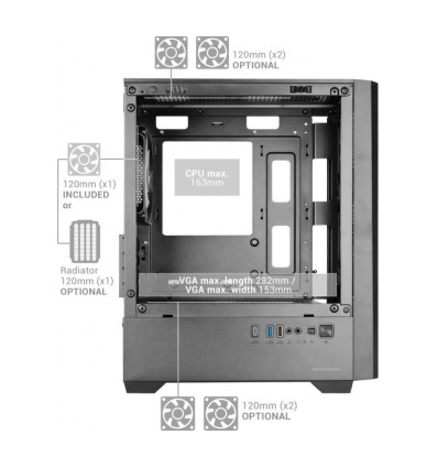 Mars Gaming MC-VECTOR ARGB Micro-ATX Caja para PC