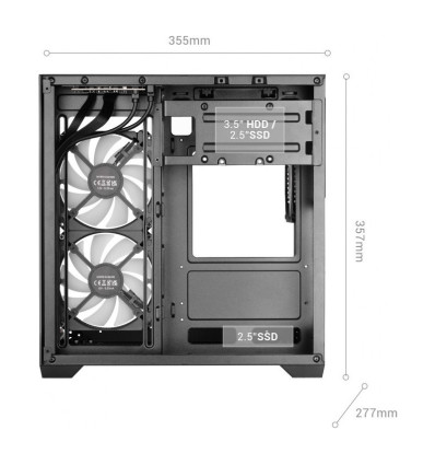 Mars Gaming MC-VIEW3 Blanca Micro-ATX Caja para PC