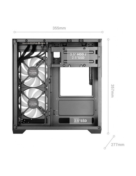 Mars Gaming MC-VIEW3 Blanca Micro-ATX Caja para PC