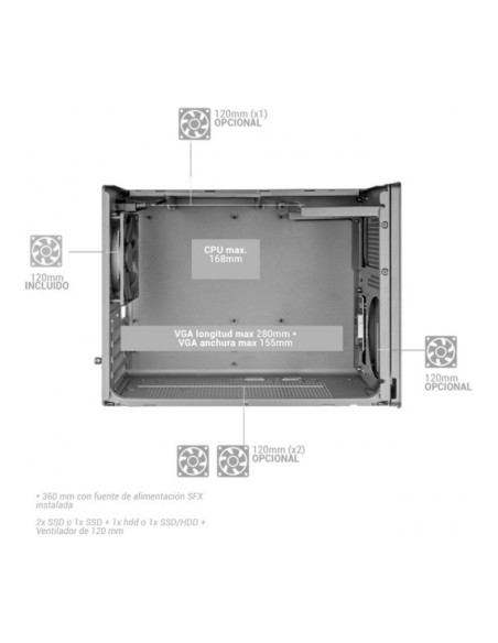 Mars Gaming MC-XPRO Blanca Micro-ATX Caja para PC